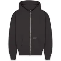 Dropsize Sudadera con cremallera 'Super Heavy Blank' negro / blanco