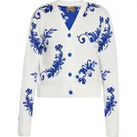Ebeeza Cárdigan azul / blanco lana