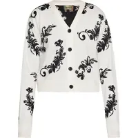Ebeeza Cárdigan negro / blanco lana