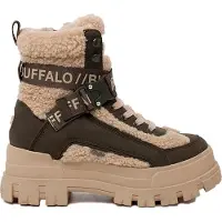 Buffalo Botines con cordones 'Aspha Com1' caqui / offwhite