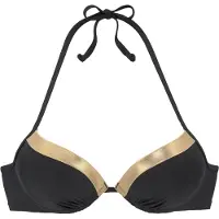 LASCANA Top de bikini dorado / negro