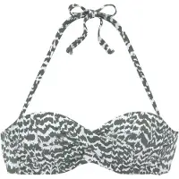 LASCANA Top de bikini oliva / blanco