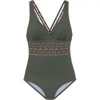 LASCANA Traje de baño beige / marrón / oliva