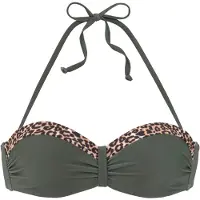 LASCANA Top de bikini beige / oro / verde oscuro / negro
