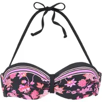 LASCANA Top de bikini azul noche / rosa