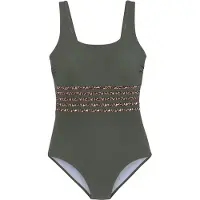 LASCANA Traje de baño beige / pino / negro