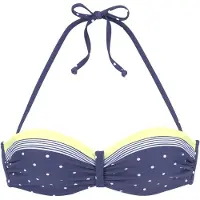 LASCANA Top de bikini azul / amarillo / blanco