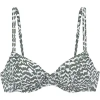 LASCANA Top de bikini oliva / blanco