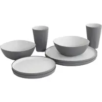 Outwell - Gala Geschirrr-Set 2 Personen - Set de vajilla gris