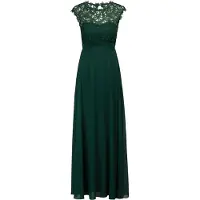 Kraimod Vestido de noche verde oscuro
