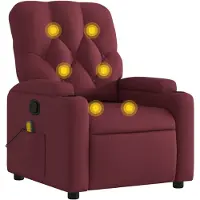 vidaXL Sillón de masaje, color burdeos, tapizado en tela, marca