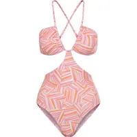 LASCANA Traje de baño 'Lisa' naranja / rosa / rosa claro / blanco