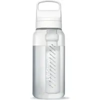 LifeStraw Go Polar White GO-1L-WHT BPA-Free Plastic, botella de agua con filtro de 2 fases, 1L