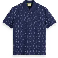 Scotch & Soda Mini All Over Print Polo Navy Blue Talla: S | Polos Outlet | Hombre | Azul