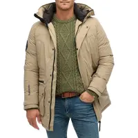 Superdry Parca de invierno 'CITY' capuchino / negro