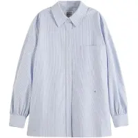 Scotch & Soda Core Girlfriend Oxford Stripes Shirt White/pastel Talla: 36 | Manga Larga Outlet | Mujer | Blanco