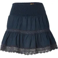 Superdry para mujer. W7210324A Minifalda en mezcla de tejidos con encaje Ibiza marino (S), Casual, Algodón, outlet 2026.