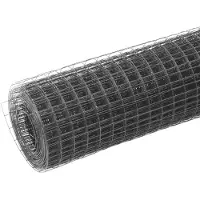 vidaXL Valla de alambre de acero con revestimiento de PVC, 25 x 1,5 metros, color gris