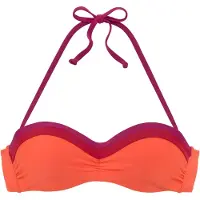 s.Oliver Top de bikini 'Yella' naranja neón / rojo violáceo / rojo oscuro