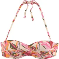 s.Oliver Top de bikini 'Bauhinia' kitt / verde oscuro / naranja / rosa claro