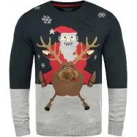 Blend Jersey 'Rudolph' azul oscuro / gris / rojo / blanco
