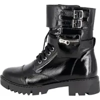 Faina Botines con cordones negro