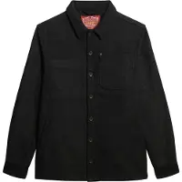 Superdry para hombre. M4010862A Sobrecamisa Merchant Wool negro (L), Casual, Lana, Manga larga, outlet 2026.