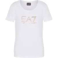 Emporio Armani para mujer. 8NTT67_TJDQZ Camiseta Evolution Big Logo blanco (S), Casual, Algodón, Manga corta, outlet 2026.
