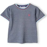 MINOTI Camiseta azul moteado / rojo