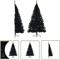 The Living Store : Árbol de Navidad artificial, semitransparente, con base, color negro, 180 cm, fabricado en PVC