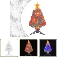 The Living Store El Living Store: Árbol de Navidad artificial con luces LED blancas, 64 cm, fibra óptica