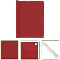 The Living Store Living Store: Protector para balcón, color rojo, 120x500 cm, fabricado en tejido Oxford