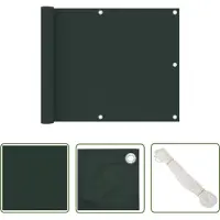 The Living Store Protector de balcón "Living Store", color verde oscuro, 75 x 500 cm, fabricado en tejido Oxford