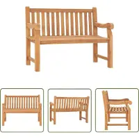 The Living Store : Banco de jardín de 114 cm, fabricado en madera maciza de teca
