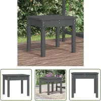 The Living Store Banco de jardín "", color gris, 50x44x45 cm, fabricado en madera maciza de pino
