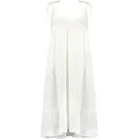 Shiwi Bogota Dress Mousseline Waffle Jet Stream White Talla: M | Vestidos Midi Outlet | Mujer | Blanco