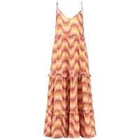 Shiwi Sicily Dress Groovy Wave Frozen Choco Brown Talla: M | Vestidos Midi Outlet | Mujer | Marrón