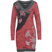 KOROSHI Vestido gris / rojo / negro