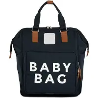 Bagmori Bolsa para pañales azul noche / marrón / blanco