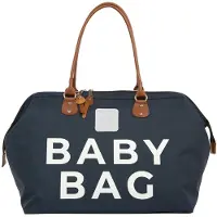 Bagmori Bolsa para pañales azul oscuro / marrón / blanco