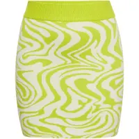 Swirly Falda verde / blanco lana