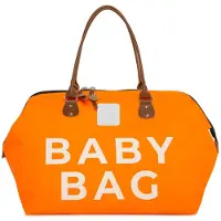Bagmori Bolsa para pañales marrón / naranja / blanco