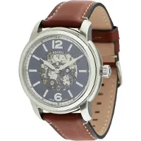 Fossil Reloj analógico 'Heritage' azul paloma / marrón / plata