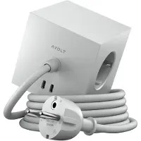 Avolt - Cargador de corriente alterna Square 1 (1,8 m, gris Gotland)
