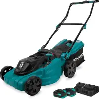 Vonroc Cortacésped inalámbrico 40V - corte de 38 cm | 2 baterías de 4.0Ah y cargador dual