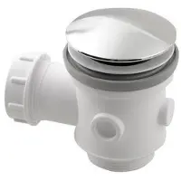 Hak Desagüe para bañera Polysan, 6/4", sistema de apertura/cierre "clic-clac", cromo