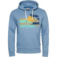 Superdry para hombre. M2012281A Sudadera con capucha Great Outdoors azul (L), Casual, Algodón, Manga larga, outlet 2026.