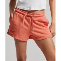 Superdry para mujer. W7110388A Pantalones cortos de punto con el logotipo Vintage bordado naranja (XL), Casual, Algodón, Coral, Sostenible,