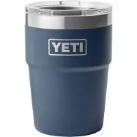 Yeti Rambler Stackable Cup 16oz Mag Slider Lid, Navy Blue, vaso térmico apilable con tapa, 473 ml