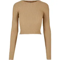 Urban Classics Ladies Short Rib Knit Twisted Back Sweater Unionbeige Talla: XL | Jerséis de Punto Outlet | Mujer